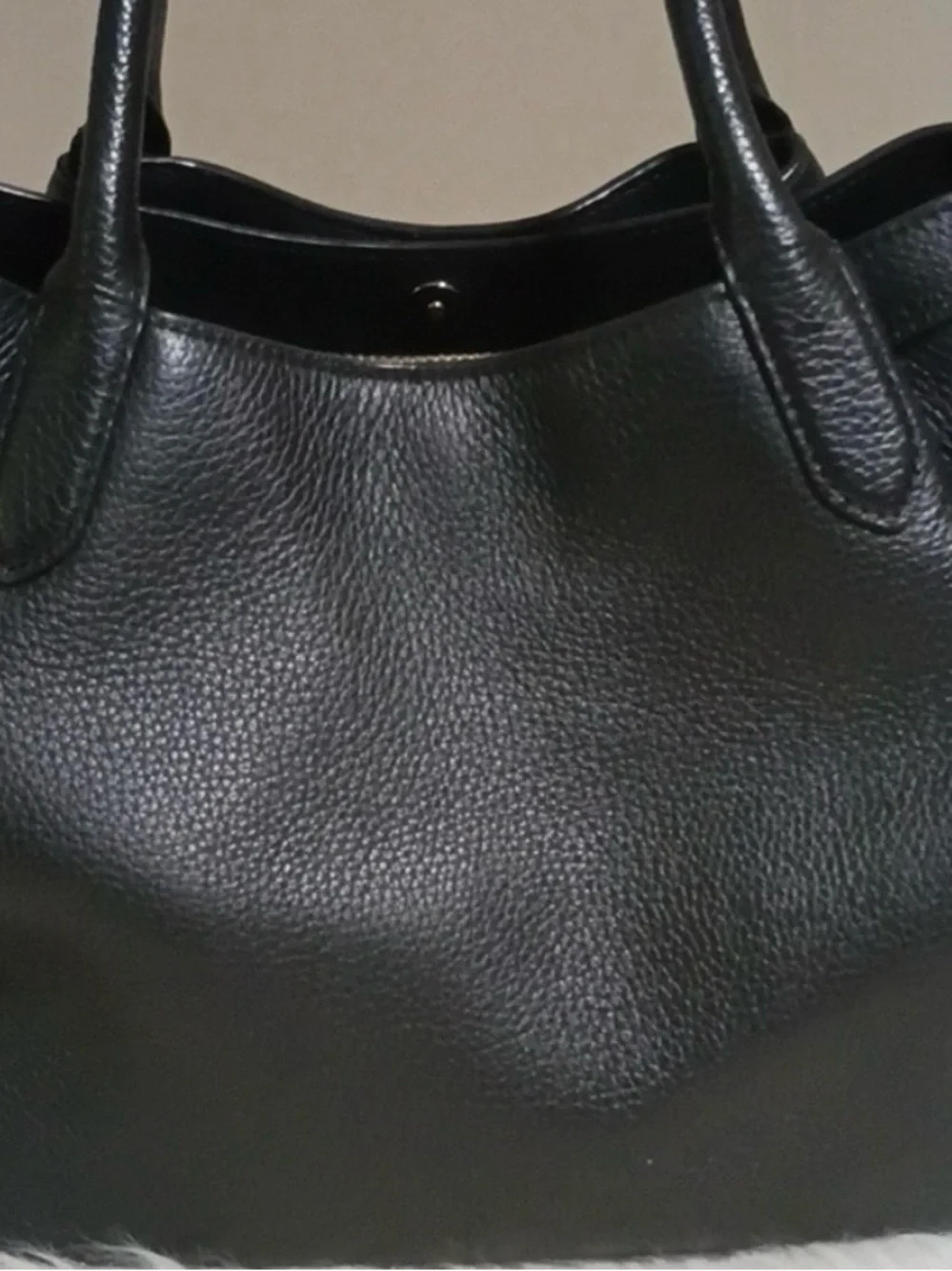 kate spade large  black Dumpling pebbled leather tote